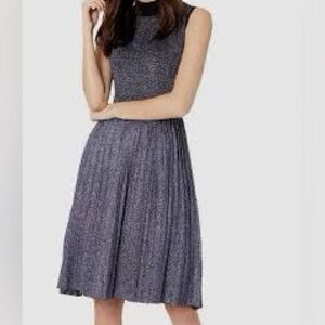 NEW NWT KATE SPADE METALLIC PURPLE PLEATED COCKTAIL DRESS S SMALL $398